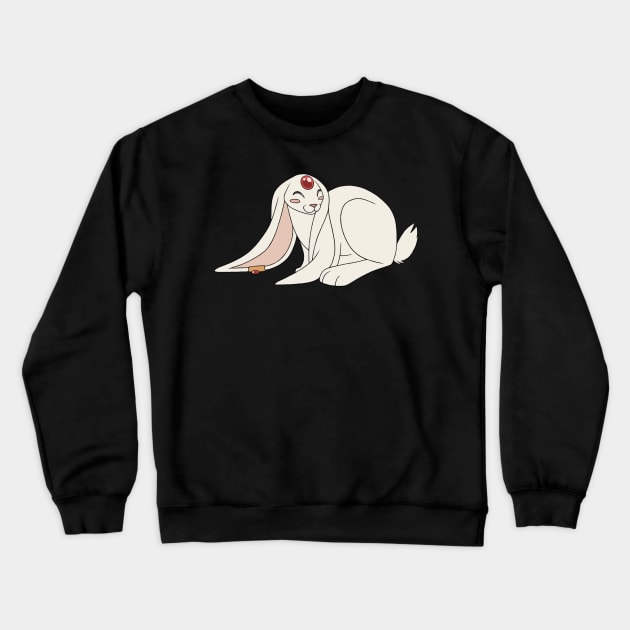 White Mokona Crewneck Sweatshirt by FlannMoriath